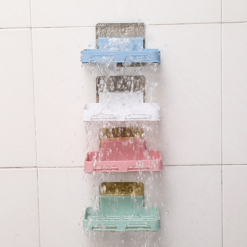 Punch-free soap box wall hanging paste soap rack toilet soap rack bathroom soap box shelf