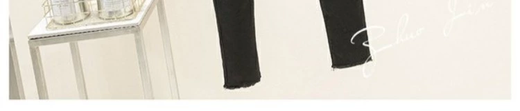 Quần jeans nữ xuân hè 2018 phiên bản mới của Hàn Quốc là quần đen mỏng size lớn chất béo cao đến eo chân bút chì chân váy jean đẹp