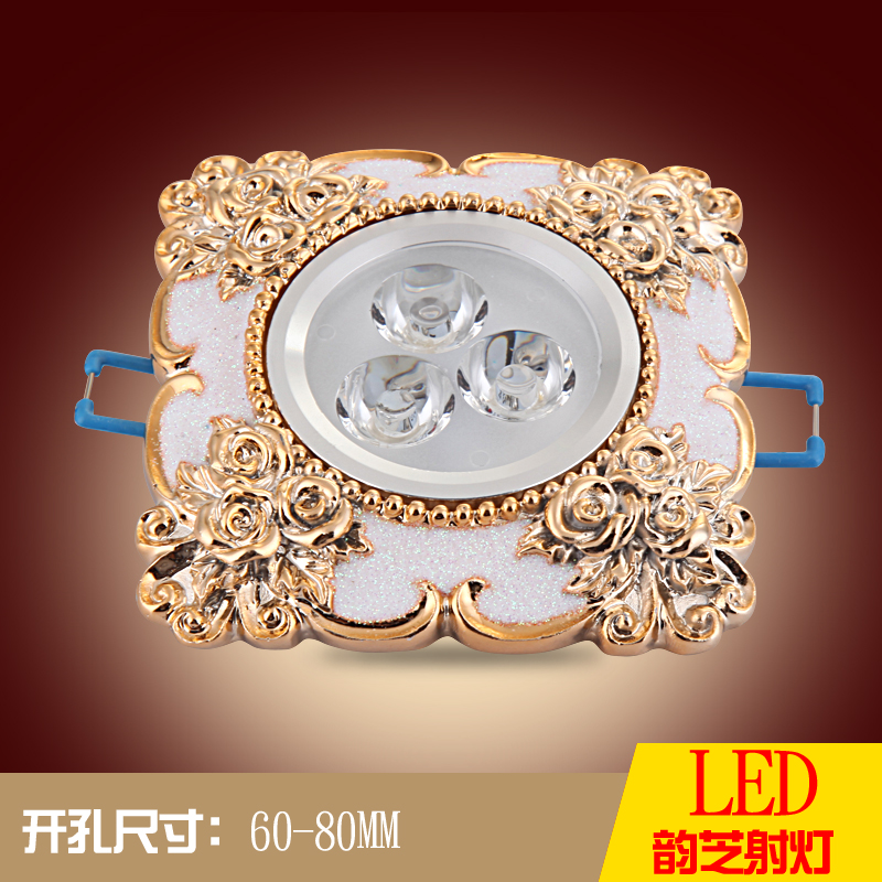 European-style LED embedded porch suspension ceiling drum lamp square eyecat eyehole lamp dark European square drum lamp