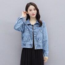 Net red blue denim coat tide ins female 2021 Autumn New Korean bf short jacket small man top