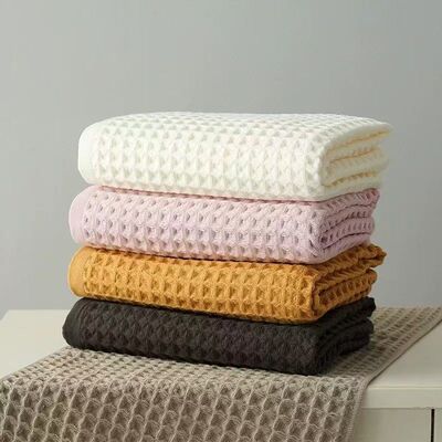 Pure cotton honeycomb grid towels, absorbent bath towels, household adult soft and non-shedding face towels