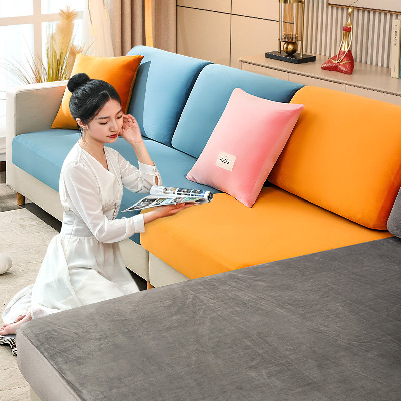 Gold velvet stretch sofa cover Kasa all-inclusive universal cover 2021 new modern simple thickened custom made cover towel