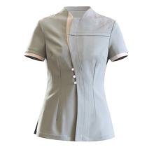 Yiyantang waiter work clothes short-sleeved summer clothes hotel front lobby catering Chinese restaurant hot pot tea house hotel female