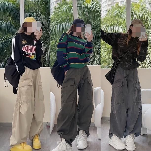 Tong Shopkeeper - Versatile Cargo Pants American Style Trendy Loose Straight Casual Wide-Leg Jeans