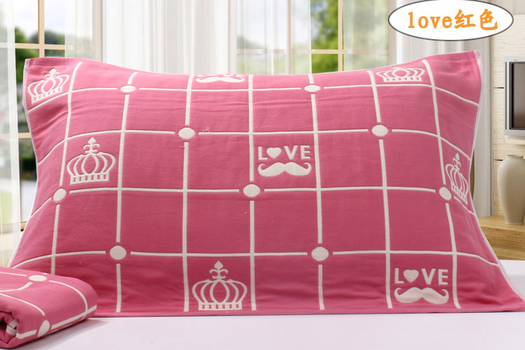 Chất liệu cotton hoàn toàn tăng độ dày bốn mùa phổ biến cho sinh viên vài chiếc khăn gối hoạt động khuyến mãi một cặp 5 lớp khăn choàng gối