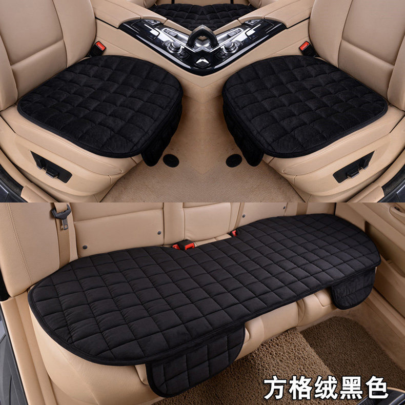 Wholesale car cushion winter short plush small waist three-piece warm single piece Winter back seat cushion