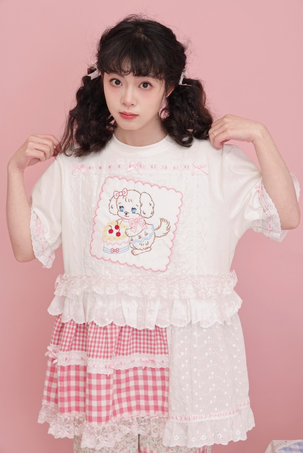 12%OFF】スウィートドール 手作りリメイク ドール刺繍半袖Tシャツ