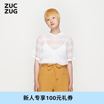 ZUCZUG transparent yarn jacquard horizontal machine hooded jumper Z0201KT06