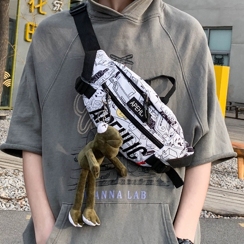 Мужская брендовая нагрудная сумка для школьников, японская модная сумка через плечо для отдыха, поясная сумка на одно плечо