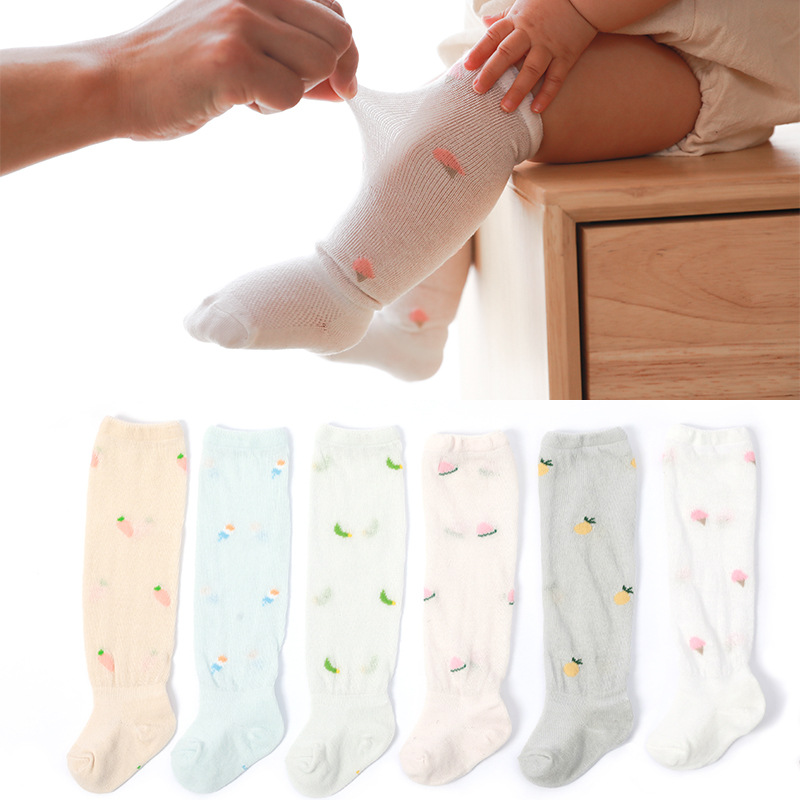 Spring and summer new baby stockings pine anti-mosquito thin cotton socks baby newborn cotton socks fruit