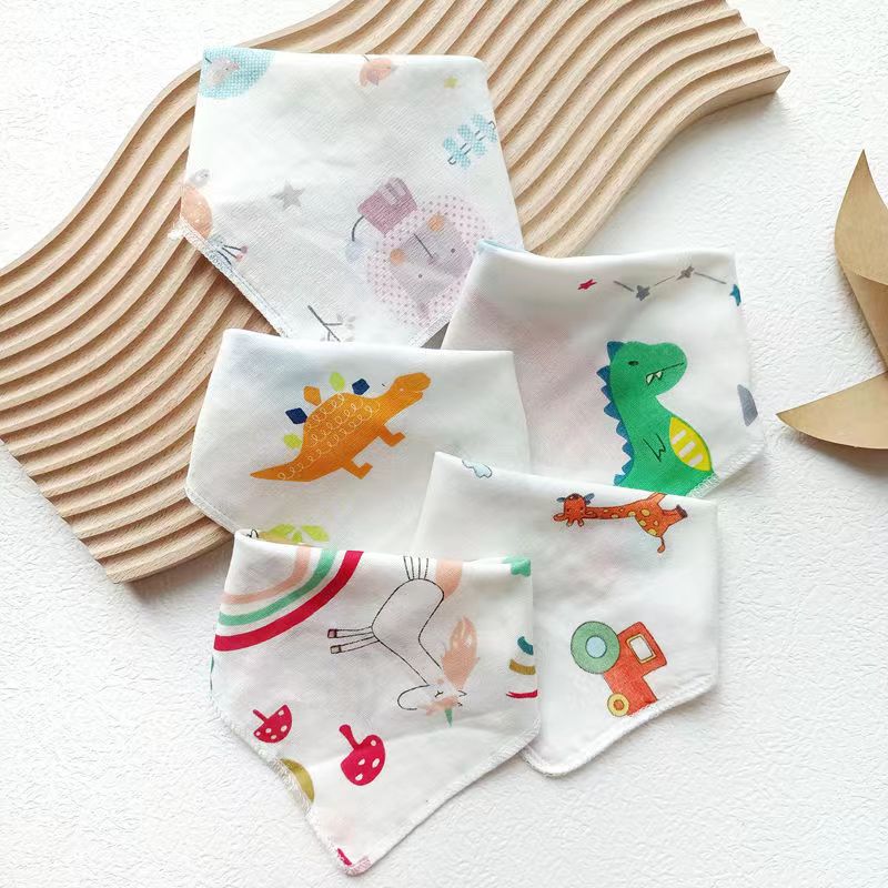 Baby boy baby pure cotton cotton cloth Saliva Towel triangular towel Summer light and breathable comfortable and soft small surrounding pocket