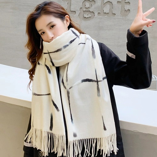 Демисезонный удерживающий тепло универсальный зимний длинный шарф для школьников, шерстяная накидка из искусственного меха, в корейском стиле