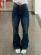 梨形身材微喇牛仔裤女夏季新款胖妹妹mm高腰宽松显瘦直筒阔腿长裤