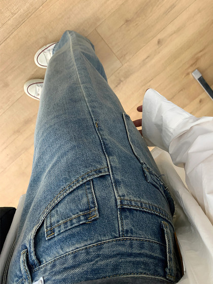 梨形身材直筒牛仔裤女春季新款胖妹妹mm高腰宽松显瘦阔腿拖地长裤