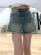 复古牛仔短裤女夏薄款胖妹妹mm高腰遮胯显瘦梨形身材a字阔腿热裤