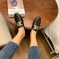 (Egg Ding Chengpin) a pedal happy shoes leather English style small leather shoes flat shoes womens shoes