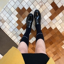 (Egg Dingcheng) patent leather shoes female British style womens shoes black flat leather single shoes Oxford shoes women