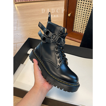 (Egg Dingcheng) Martin Boots Female British Wind Thick-soled Short Boots Increase Martin Boots Womens Boots Locomotive Boots