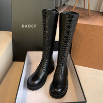 High board Winter Knight boots ann Martin boots female English lace-up long boots knee high boots women