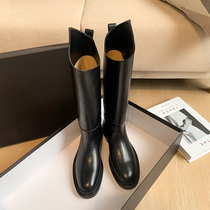 Cavaliers boots 2020 new thin boots Net red slim boots straight high boots elastic belt Martin boots women