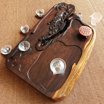 The ebony tea tray the whole piece of solid wood household tea tray drainage naturally varies with each type