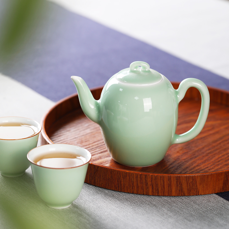 Beauty shoulder pot kung fu tea pot teapot single pot small jingdezhen temperature ore color glaze ceramic tea set