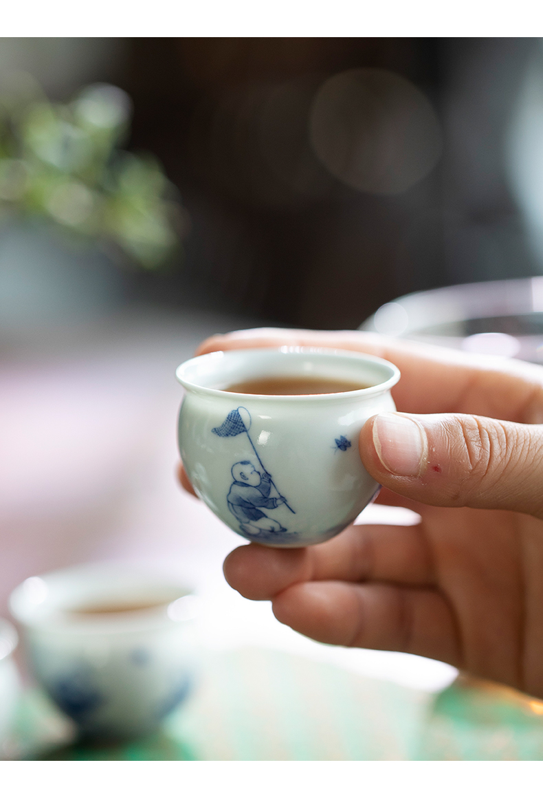 Mountain sound jingdezhen pure manual hand - made tong qu pot cup cup master cup personal special tea cups
