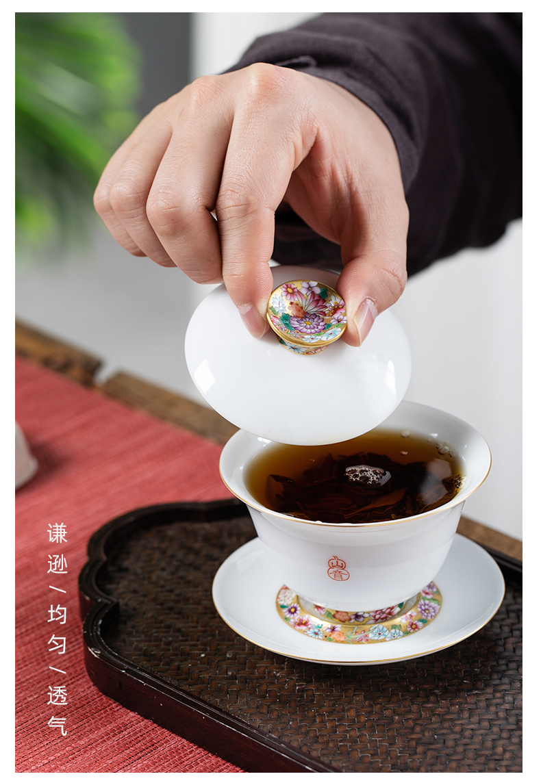 Jin to thousands of kung fu tea set gift box jingdezhen hand - made kung fu tea tureen household gift boxes