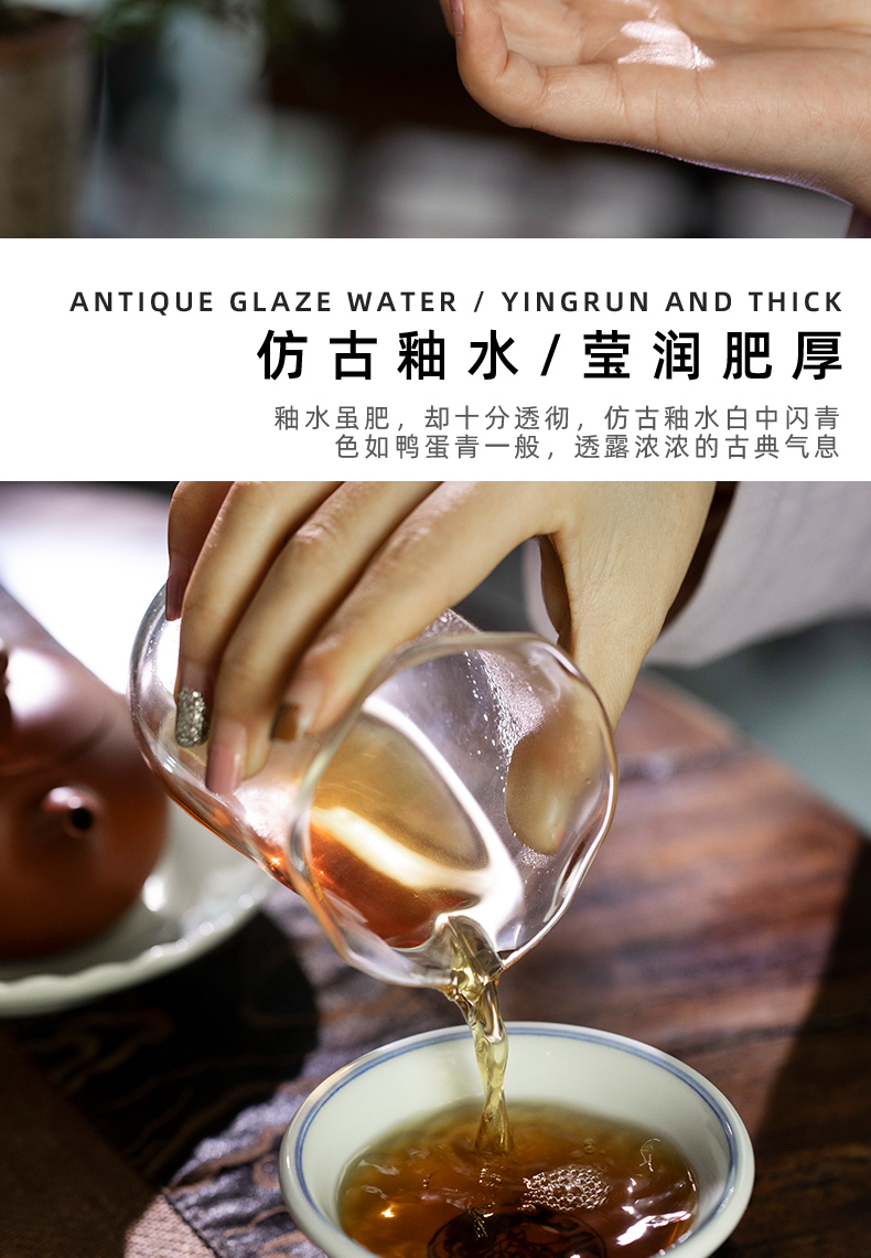 Mountain sound jingdezhen imitation hand cup a blue - and - white Ming yongle pressure than a capacity of 125 ml pure manual and the name of tea cups