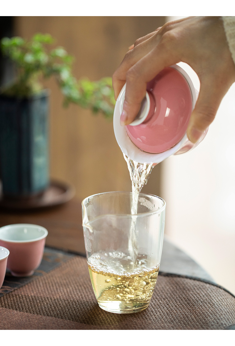 Jingdezhen checking ceramic color glaze tureen household bowl is only two kung fu tea set is not a single tea bowl