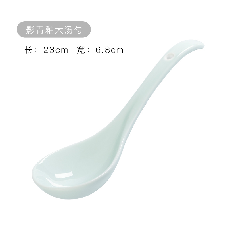 Jingdezhen shadow green bowl bowl spoon, ceramic tableware dishes suit household tableware suit