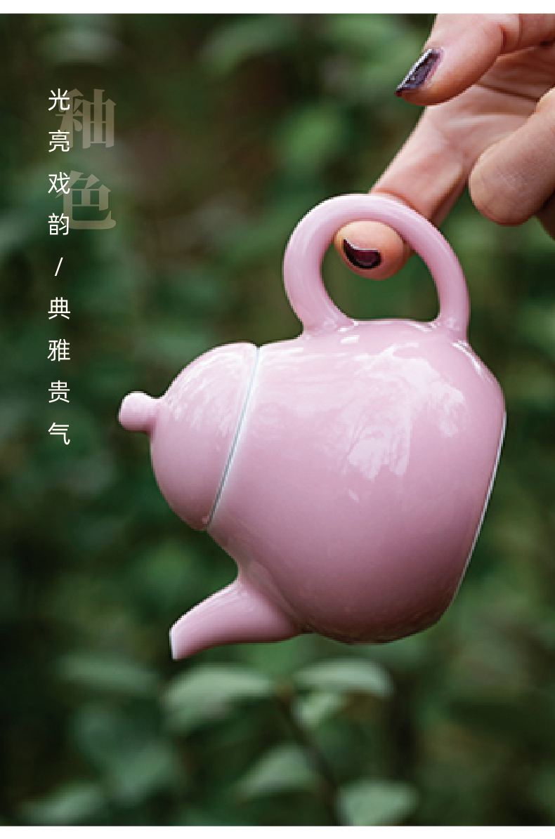 The Six color pear pot kung fu tea pot teapot single pot small jingdezhen temperature ore color glaze ceramic tea set