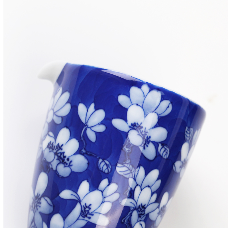Mountain sound reasonable yulan sea blue and white hand draw together a cup of tea cup tea ware jingdezhen ceramic kung fu tea set
