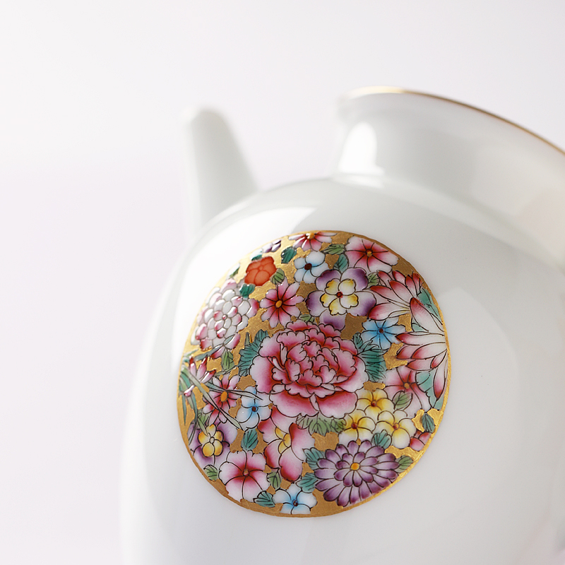 Mountain sound jindi m letters flowers colored enamel hand - made fair and a cup of tea cup points large jingdezhen ceramic tea set