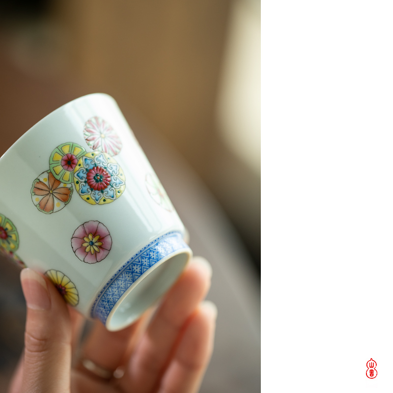 Royal maple hall ball flower straight koubei jingdezhen checking ceramic cups masters cup kung fu tea set sample tea cup