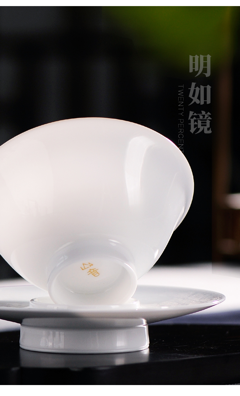 Jingdezhen pure manual sweet white thin foetus white porcelain three tureen