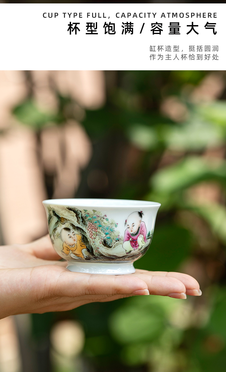 Mountain sound tong qu masters cup sample tea cup jingdezhen ceramic kung fu tea cup single pure manual painting