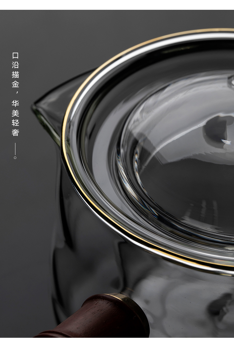 Yuet glass cooking pot kung fu tea set single pot of a single, high thickening TaoLu boiled tea machine appearance level