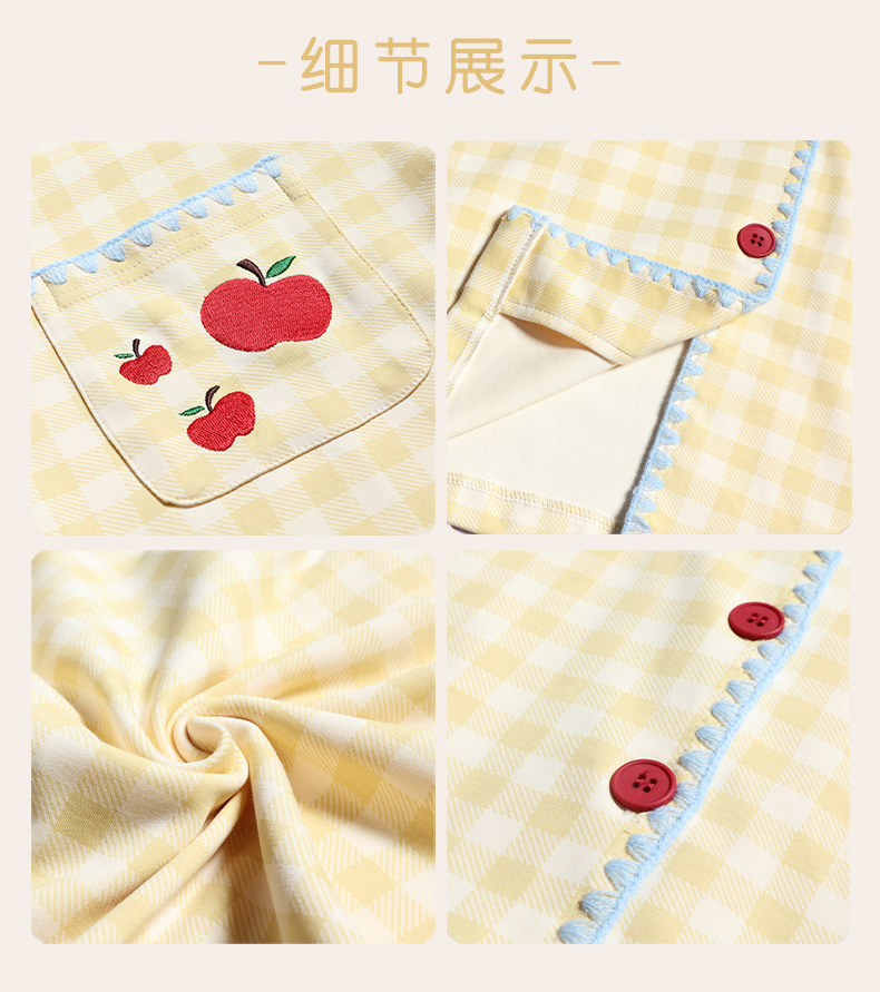 Летняя хлопковая пижама, хлопковые милые штаны, хлопковый высококлассный тонкий кардиган, комплект 