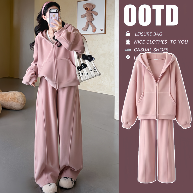 Maternity Wear Autumn Set 2026 New Korean Style Stylish Maternity Wear Hooded Sweatshirt + Wide-Leg Pants Two-Piece Set Maternity Wear Autumn Set 2026 New Korean Style Stylish Maternity Wear Hooded Sweatshirt + Wide-Leg Pants Two-Piece Set
