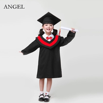 Childrens doctoral uniform kindergarten doctoral uniform primary school student graduation photo clothing Bachelors hat graduation dress hat