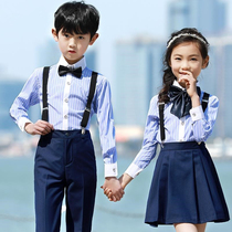 Childrens performance clothes boys and girls kindergarten pants set primary school chorus June 1 recitation performance suit