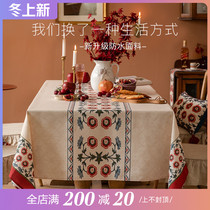 Zai Ai Monai garden American waterproof tablecloth dining cloth American European style vintage table fabric rectangular tablecloth