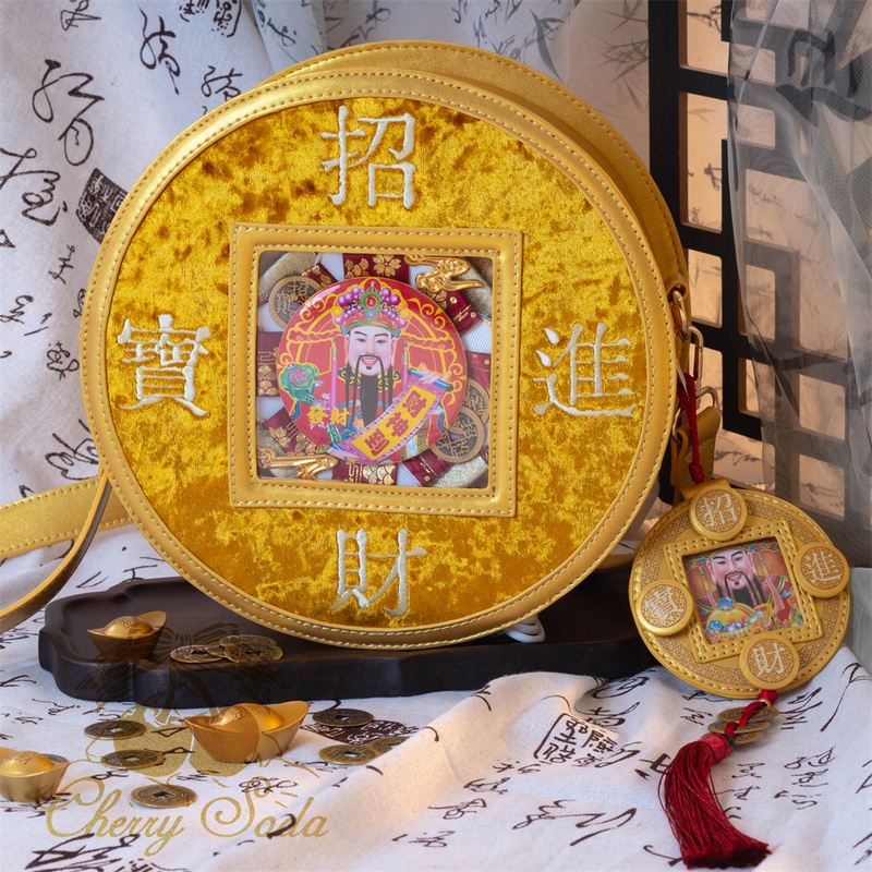 [in Stock] Cherry Soda Original Bring-In-Wealth Crossbody Small Snack Bag Cotton Doll Bag Copper Coin Bag