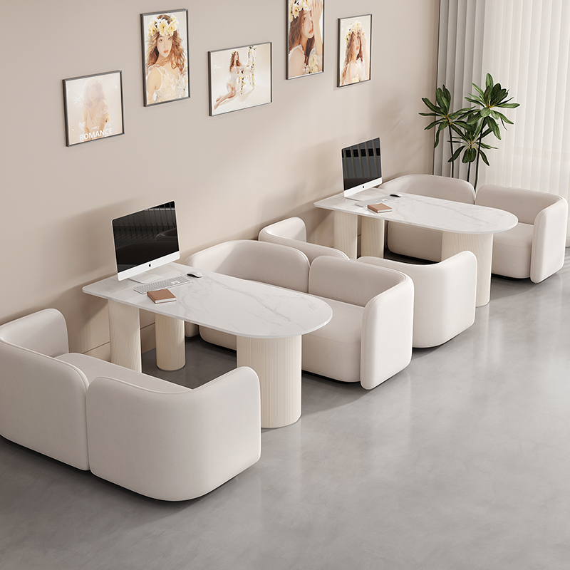 Cream-Style Photo Studio Selection Table and Chairs, Nail Salon, Beauty Salon, Leisure Area Sofa, Wedding Dress Shop Reception and Negotiation Booth