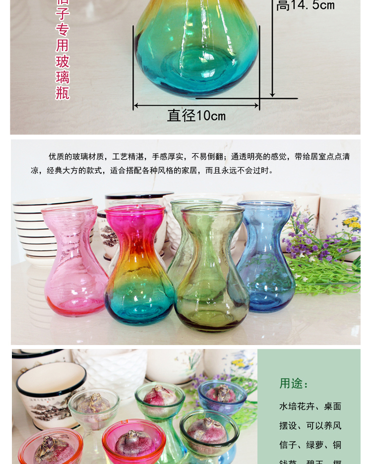 Bình thủy tinh lục bình Bình thủy tinh Narcissus Bình thủy tinh Hoa lục bình Bình thủy canh - Vase / Bồn hoa & Kệ bình trồng cây thủy sinh