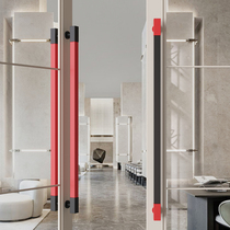 Minimalist glass door handle square solid wood hotel box with frameless sliding door handle red black and white side mounted