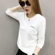 European Women's Clothing 2024 New European Pure Cotton White Mid-Long Sleeve T-shirt Women's Bottoming Shirt Ins for Autumn Wear