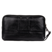First-layer cowhide handbag mens mobile phone clutch bag genuine leather wrist strap wrist bag multi-layer mobile phone bag wallet