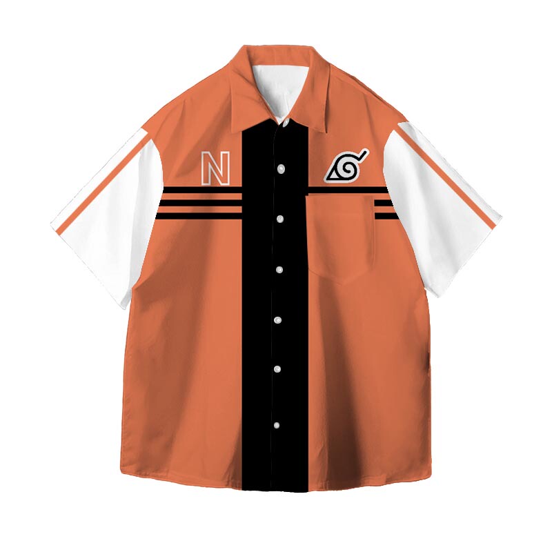 Naruto Japanese Anime Peripheral Short-Sleeved Shirt Men's Summer New Casual Loose Versatile Shirt Jacket